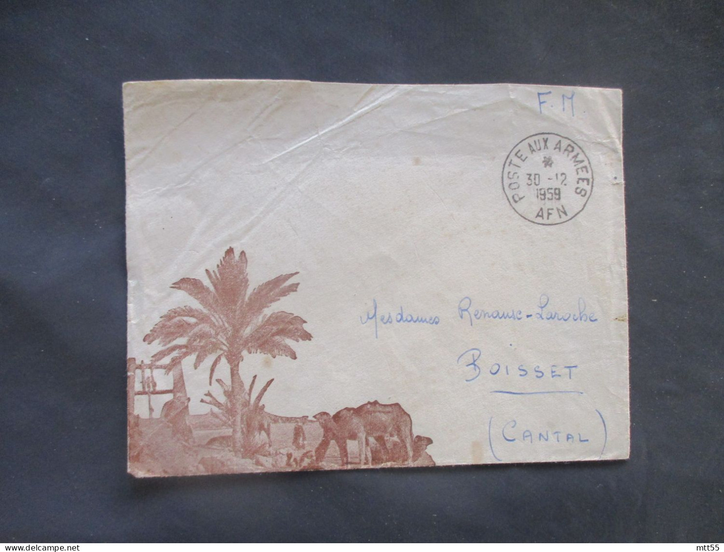 GUERRE ALGERIE LOT DE 5 LETTRE ILLUSTREE PAYSAGE ORIENTAL FRANCHISE POSTALE MILITAIRE - Guerra D'Algeria