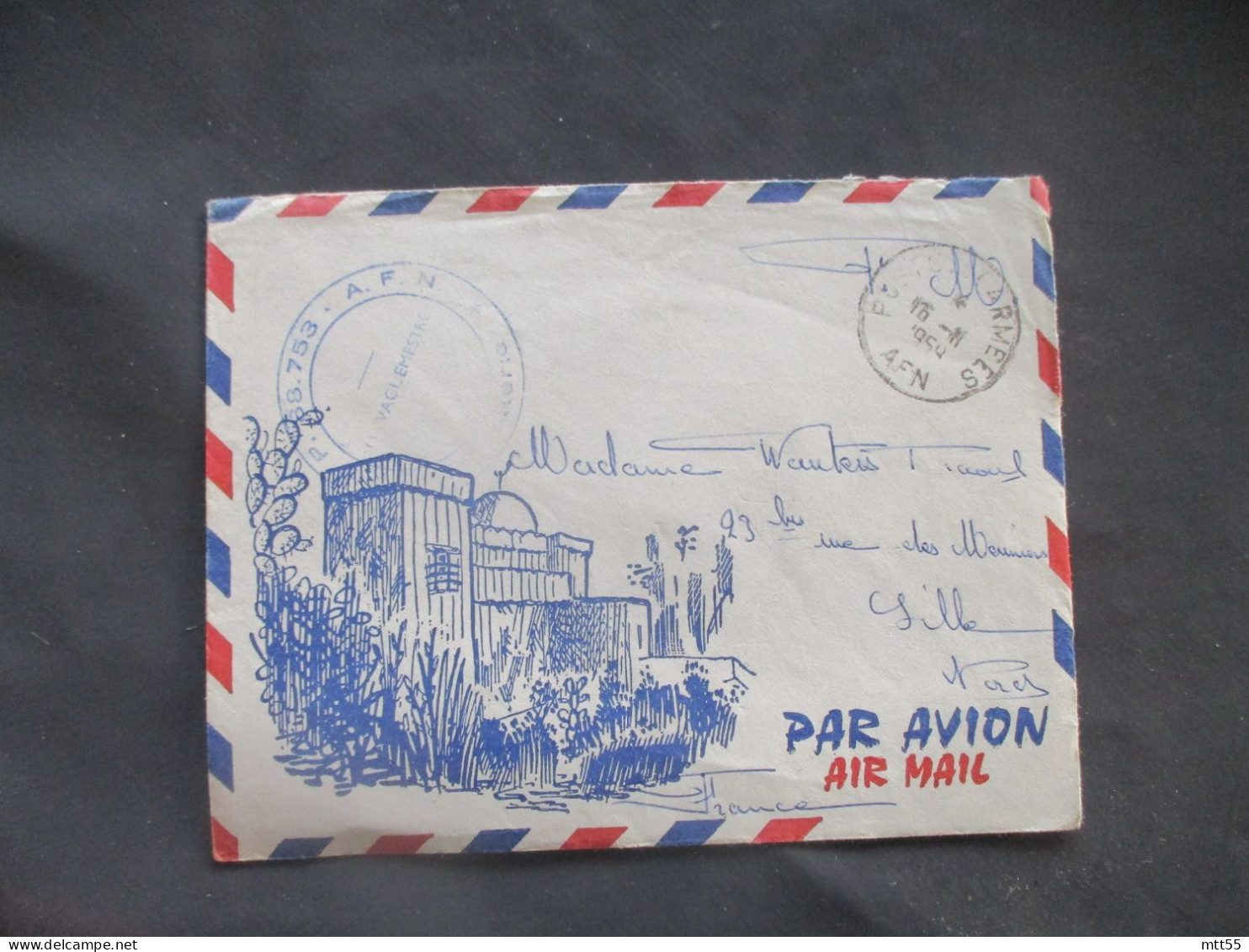 GUERRE ALGERIE LOT DE 5 LETTRE ILLUSTREE PAYSAGE ORIENTAL FRANCHISE POSTALE MILITAIRE - Guerre D'Algérie