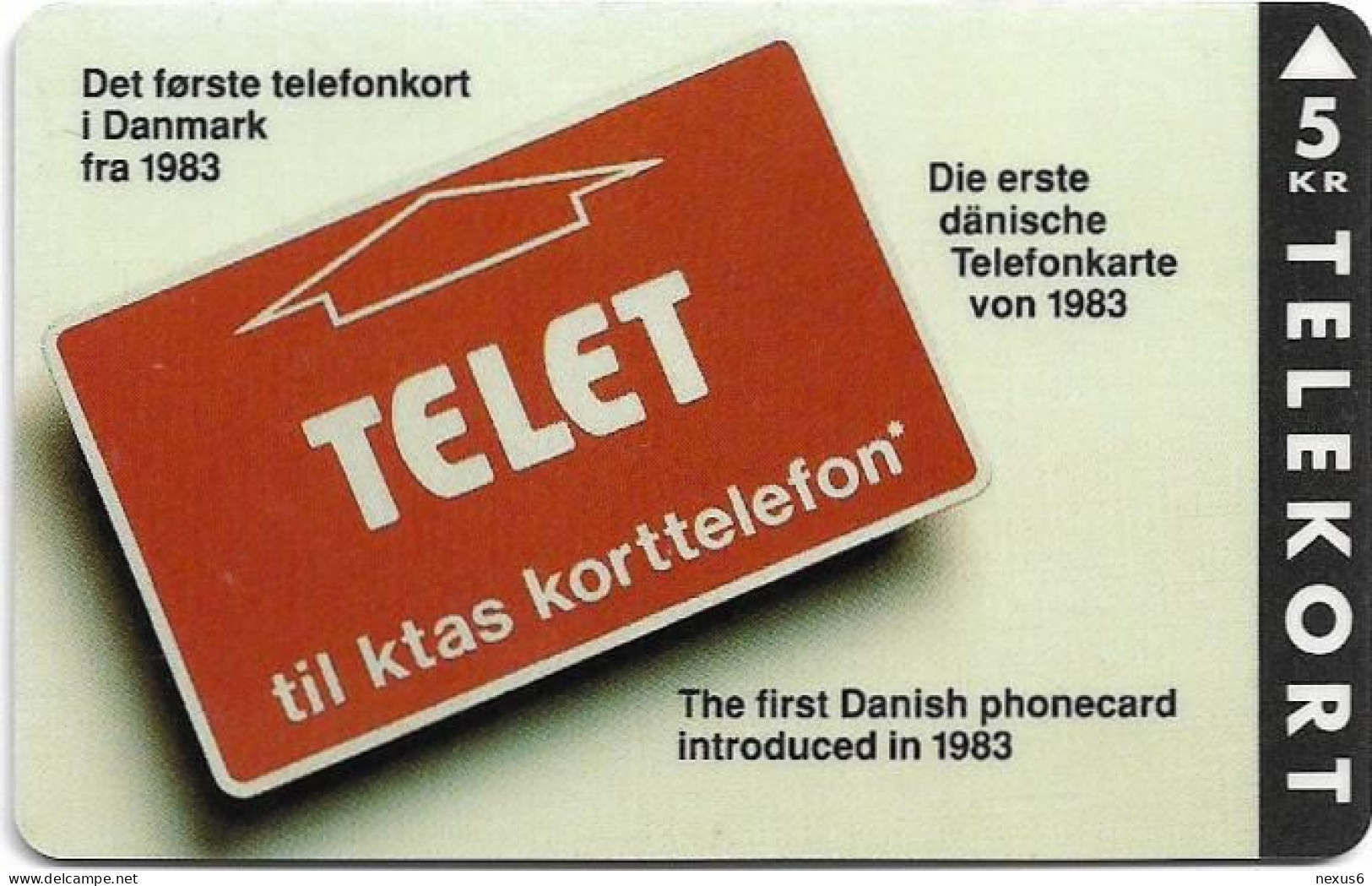 Denmark - KTAS - The First Danish Phonecard - TDKP010 - 12.1992, 5kr, 2.500ex, Used - Dinamarca
