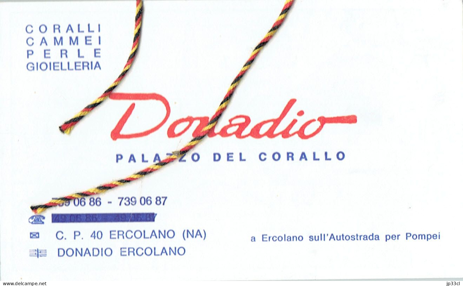 Souvenir D'un Passage Chez Donadio (Palazzo Del Corallo), Ercolano (Herculanum) Années 1970 - Advertising