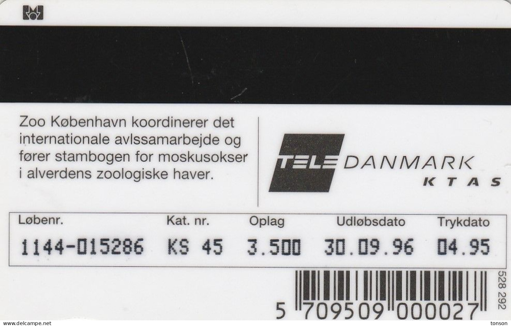 Denmark, KS 045, Zoo 2-muskes Ox,  50  Kr, Only 3.500 Issued, 2 Scans. - Denmark