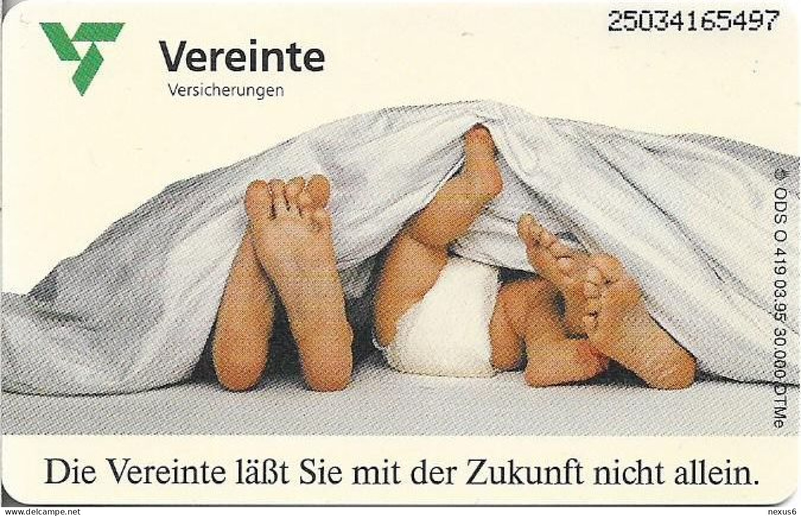 Germany - Vereinte Versicherungen 3 - Babies - O 0419 - 03.1995, 6DM, 30.000ex, Mint - O-Series : Séries Client