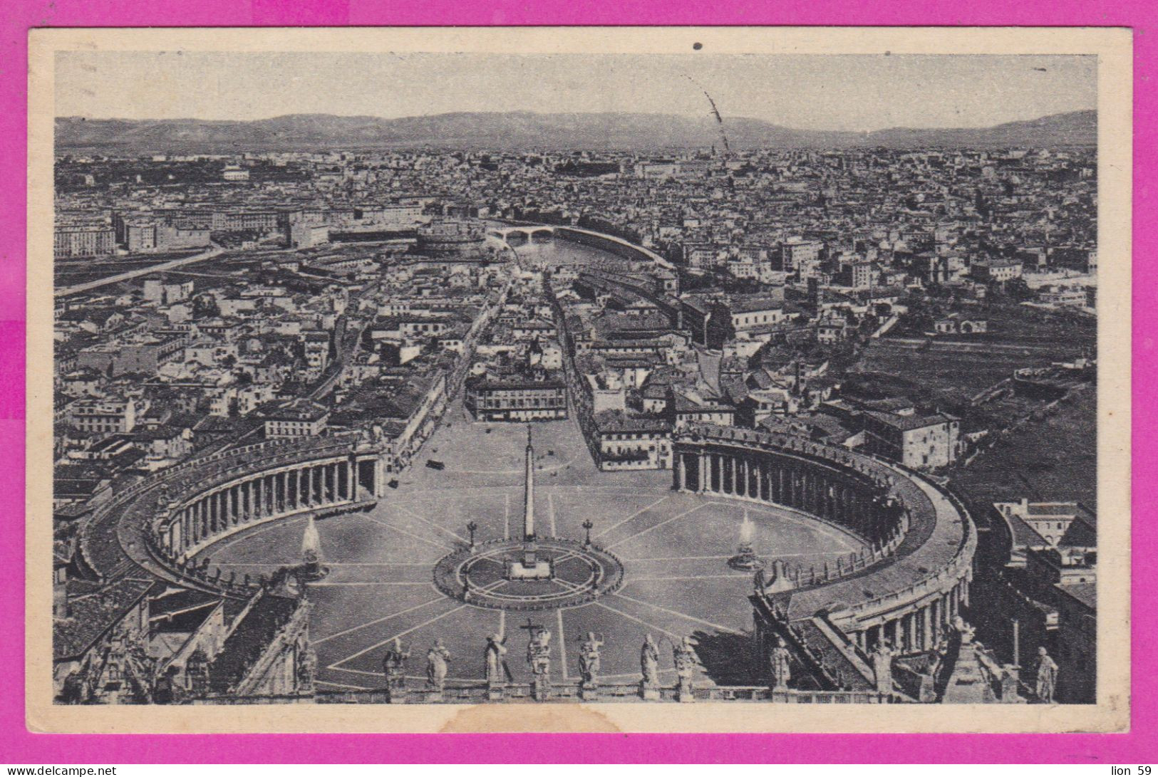293996 / Italy - ROMA - Veduta Dalla Cupola Di San Pietro PC 1935 USED 75 C King Victor Emmanuel III To Rila Monastery - Marcophilia