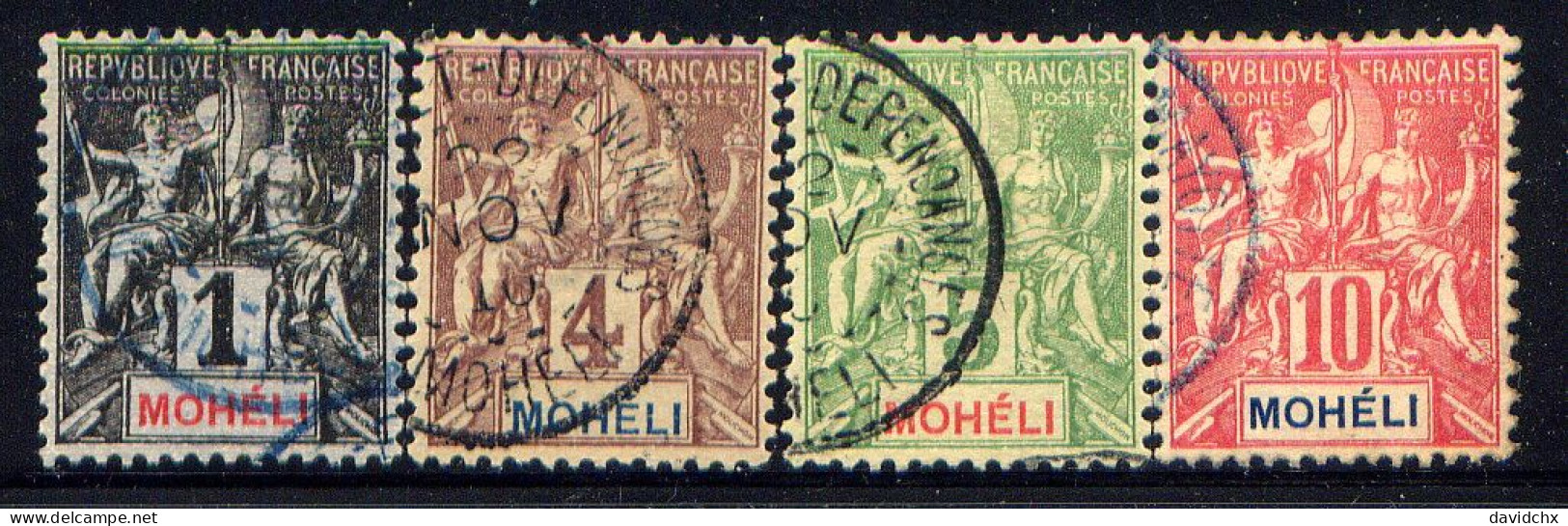 MOHELI, NO.'S 1, 3, 4 AND 5 - Used Stamps