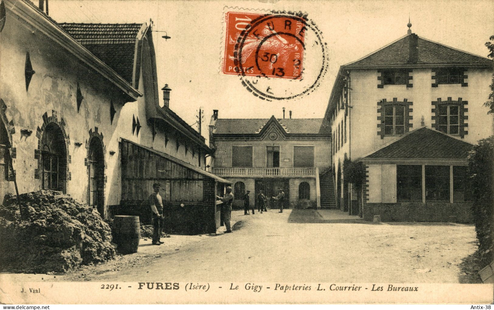 N81 - 38 - FURES - Isère - Le Gigy - Papeterie L. Courrier - Les Bureaux - Tullins