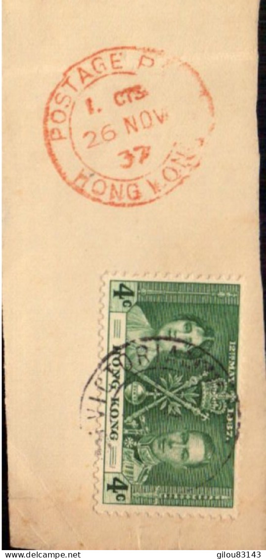 Fragment De Lettre, Hong-Kong, Salesian Institute, 4c Victoria (colonie Britanique) - Poststempel