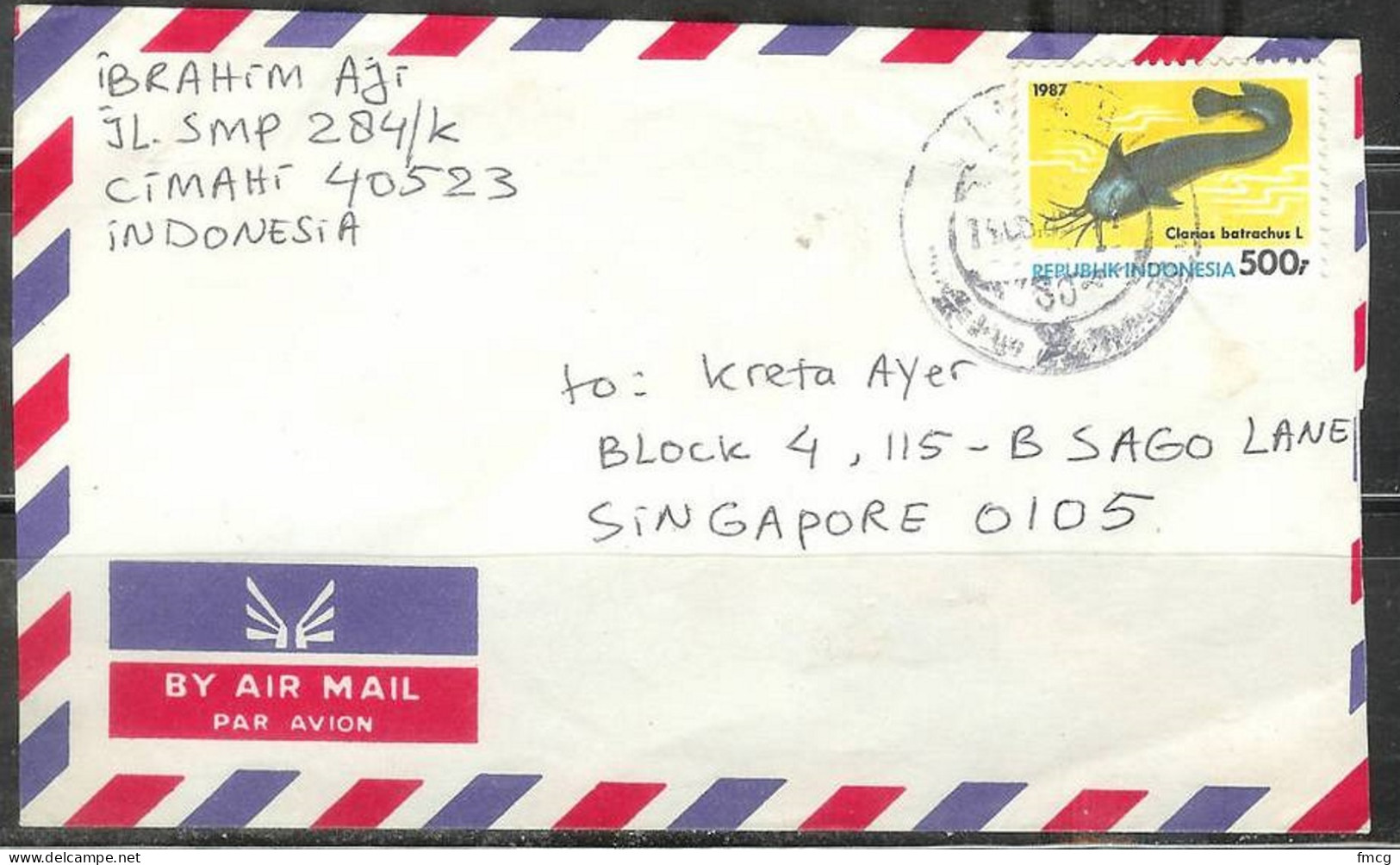 1987 500r Fish, To Singapore - Indonésie