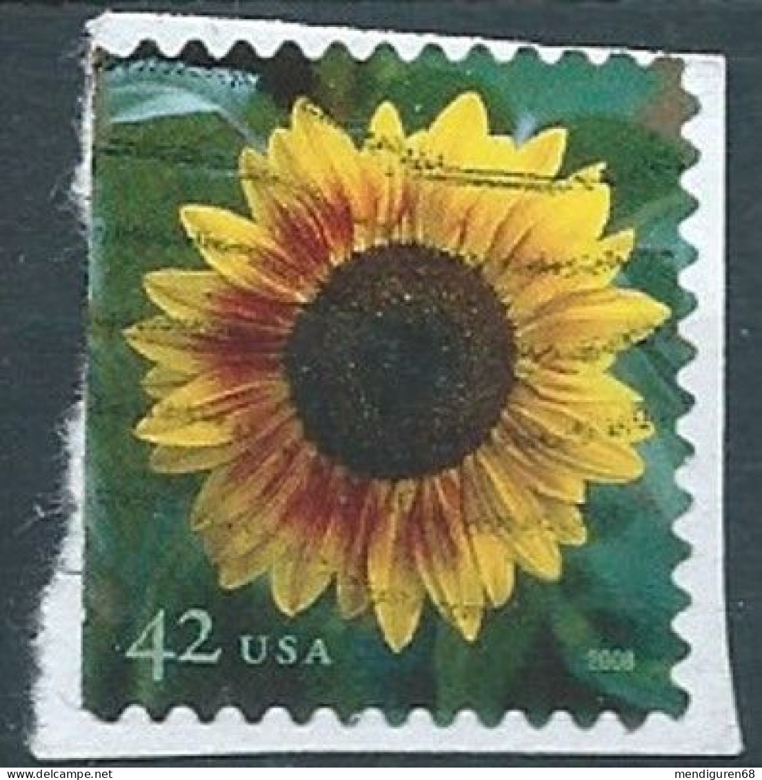 VERINIGTE STAATEN ETATS UNIS USA 2008 SUNFLOWER STAMP 42¢ USED ON PAPER SN 4347 YT 4092 MI 4422 SG 4887 - Used Stamps