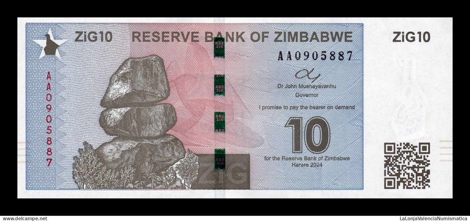 Zimbabwe 10 ZiG 2024 Pick 110 New Sc Unc - Simbabwe