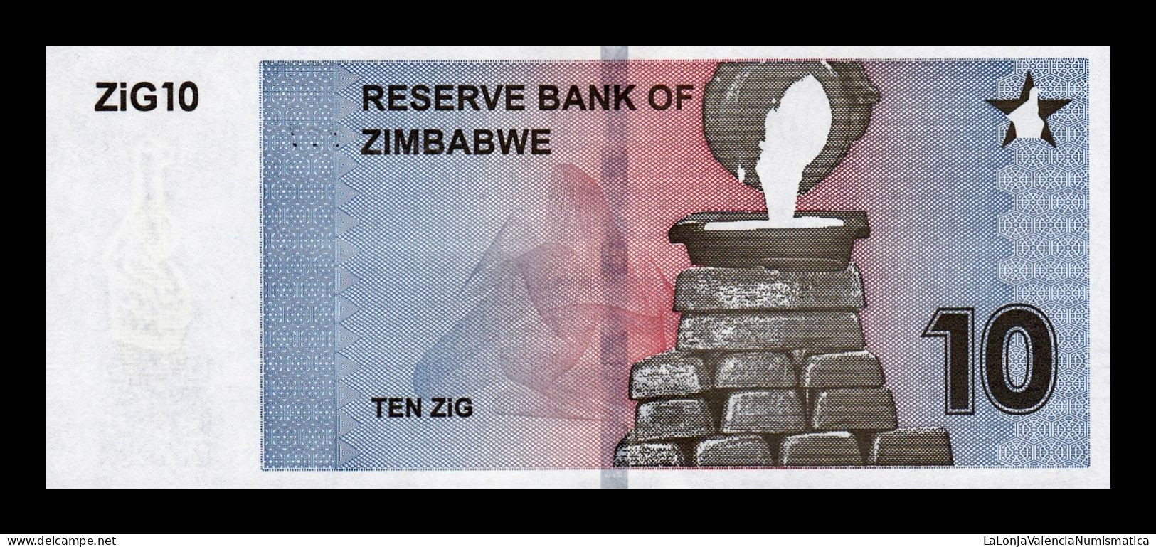 Zimbabwe 10 ZiG 2024 Pick 110 New Sc Unc - Zimbabwe