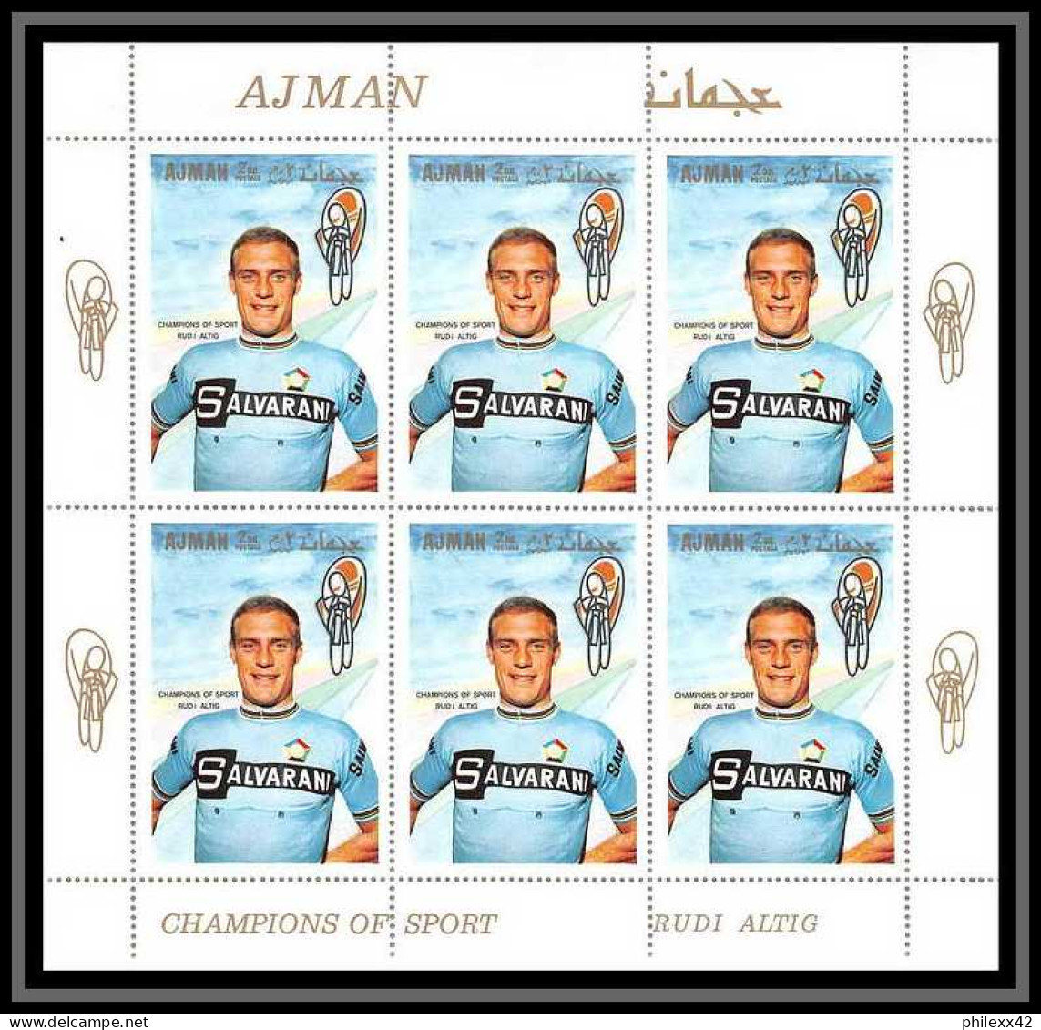 094A - Ajman - MNH ** Mi 354 / 360 A Cyclisme - Velo (Cycling) Feuilles (sheets) - Adschman