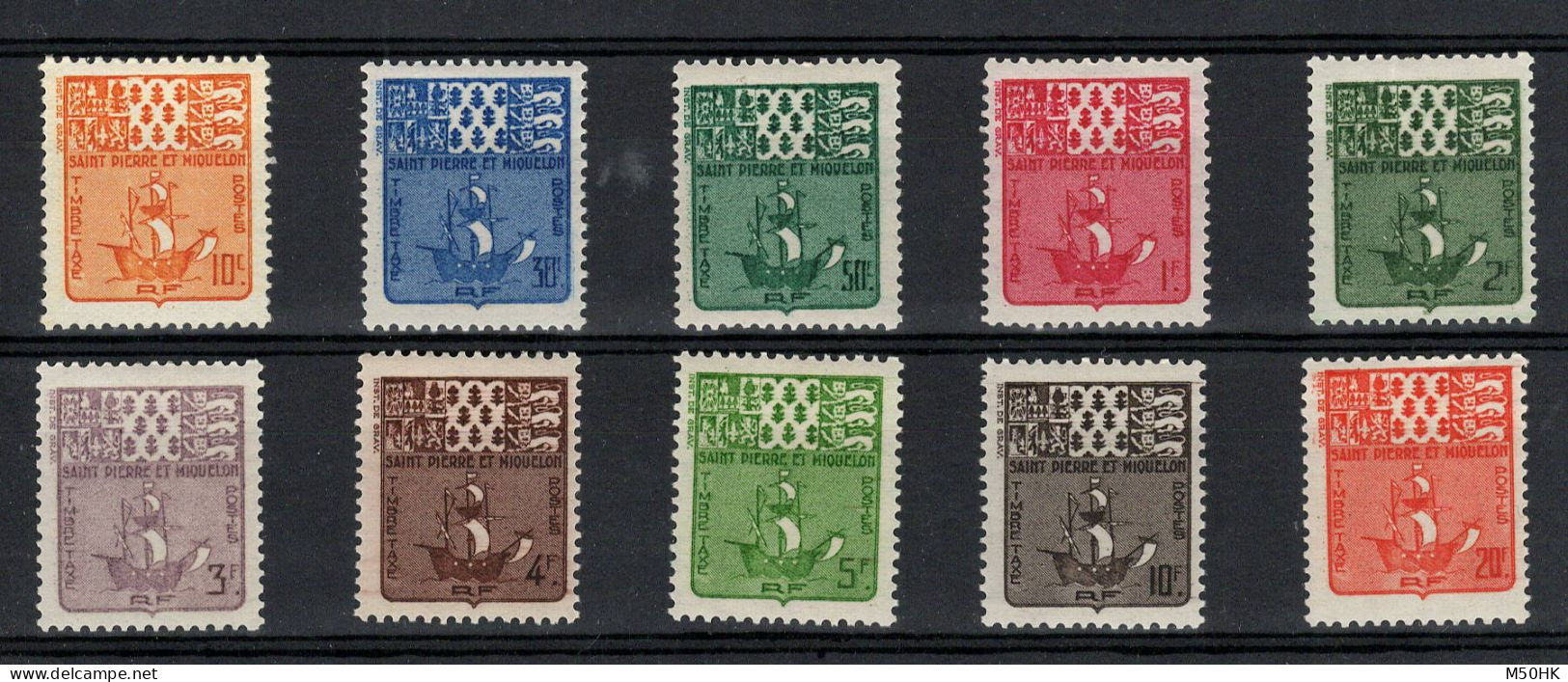 SPM - YV Taxe 67 à 76 N** MNH Luxe Complete , Cote 23 Euros - Timbres-taxe