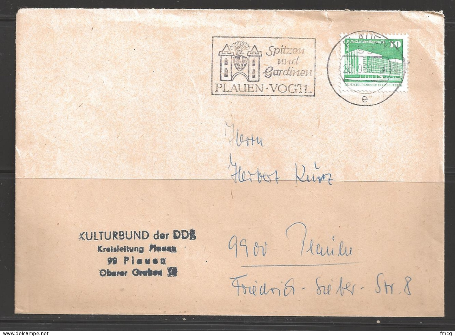 1980 Plauen 6.10.80 Fancy Cancel - Brieven En Documenten