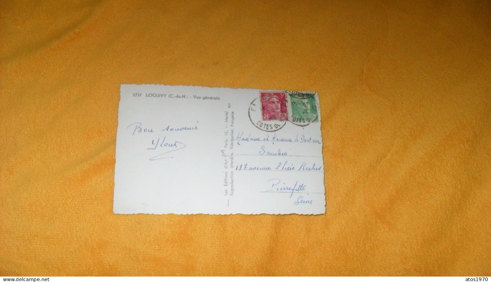 CARTE POSTALE ANCIENNE CIRCULEE DE 1949../ LOGUIVY.- VUE GENERALE..CACHETS + TIMBRES - Other & Unclassified