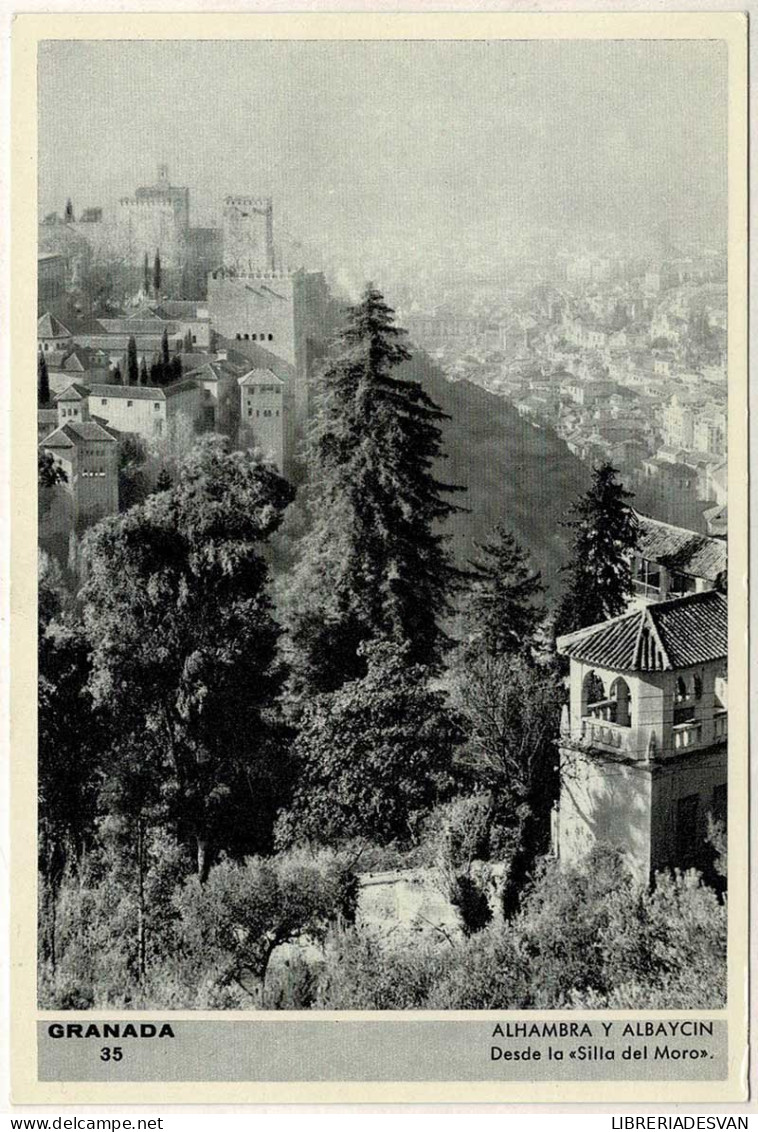 Postal Granada. Alhambra Y Albaycin. Desde La Silla Del Moro No. 35 - Sonstige & Ohne Zuordnung