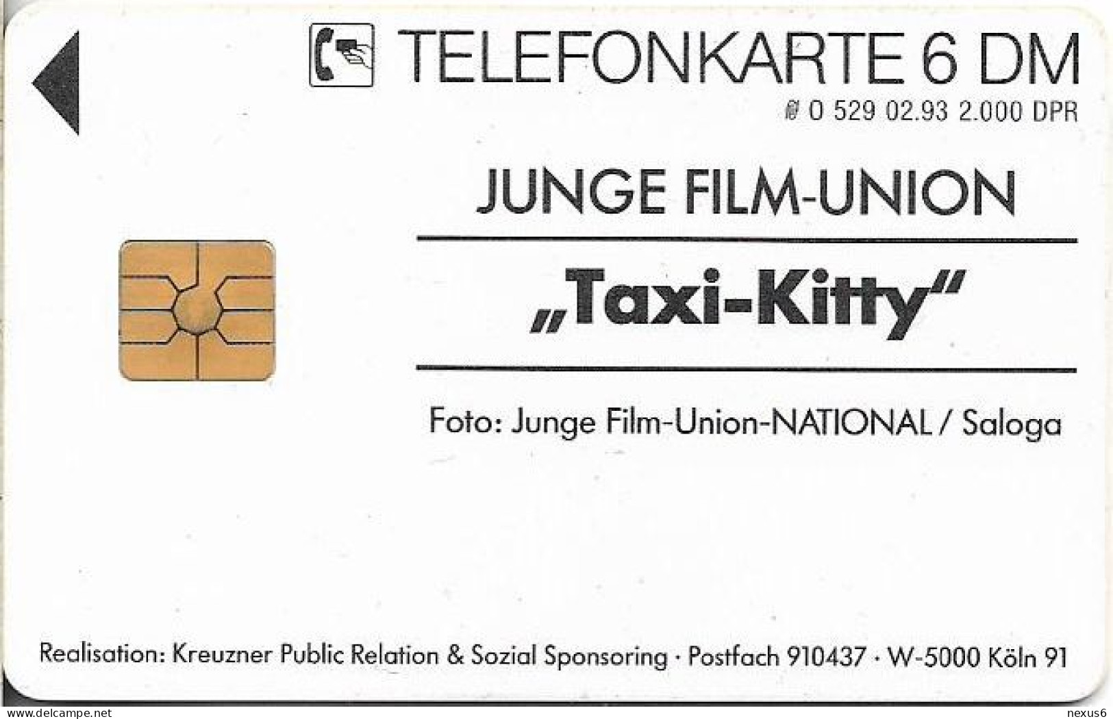 Germany - Karl Schönböck ''Taxi-kitty'' - O 0529 - 02.1993, 6DM, 2.000ex, Used - O-Series : Series Clientes Excluidos Servicio De Colección