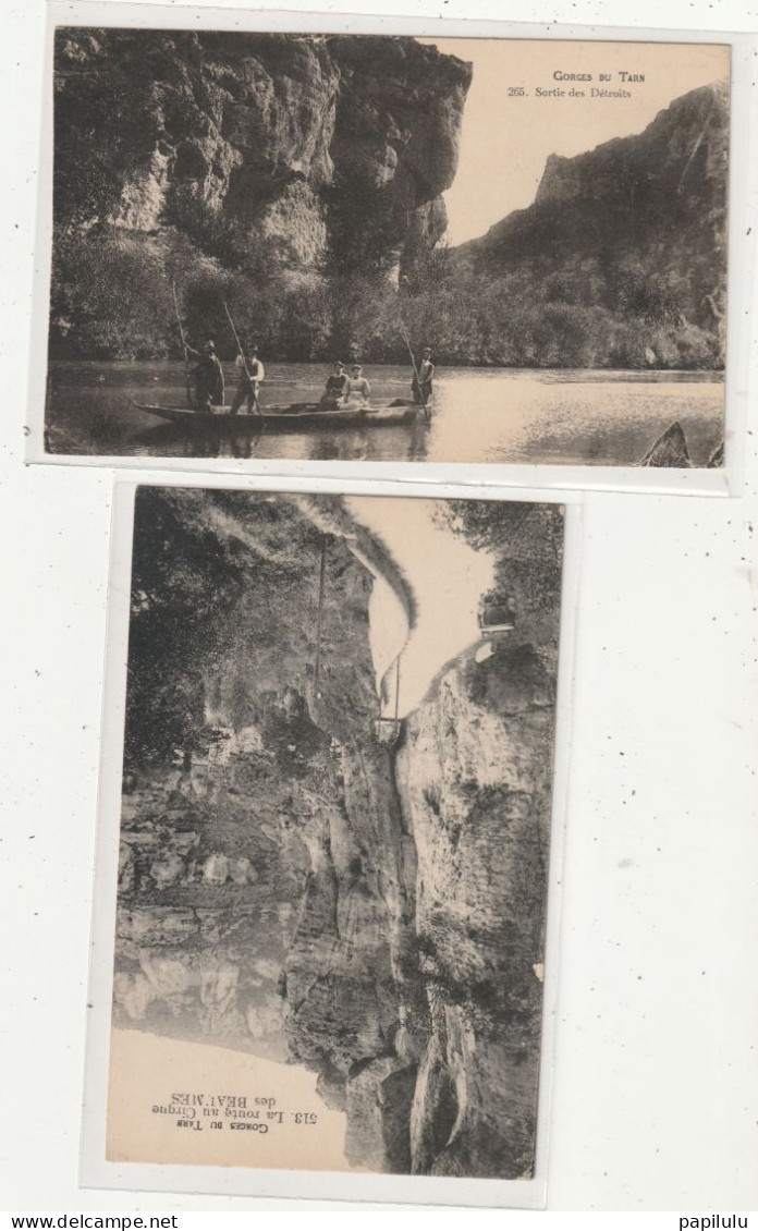 8 BEPT 48 : Lot De 2 Cartes Des Gorges Du Tarn La Route Au Cirque Des Beaumes & Sortie Des Détroits - Gorges Du Tarn