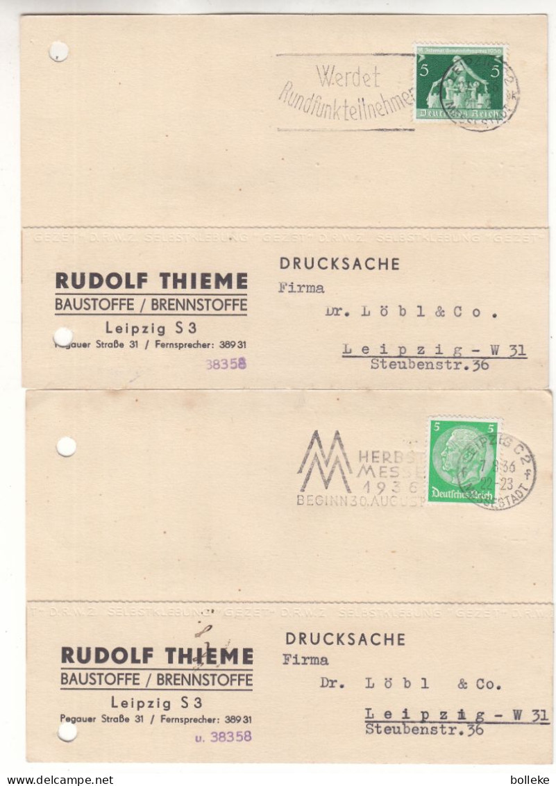 Allemagne - Empire - 3 Cartes Postales - Oblit Leipzig - Hitler - - Lettres & Documents