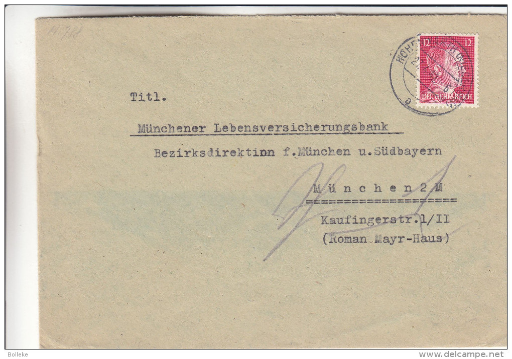 Allemagne- Empire - Lettre De 1942 - Oblitération Hohenwarth - Hitler - Cartas & Documentos