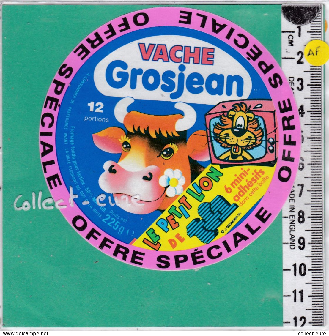 C1296 FROMAGE FONDU VACHE GROJEAN 12 PORTIONS  LE PETIT LION 225 Gr TF1 - Cheese