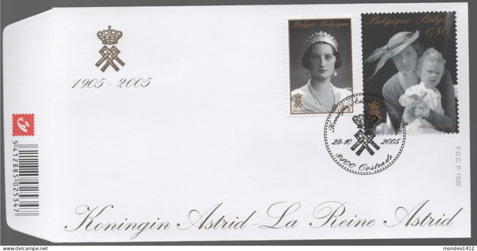 FDC - 3468/3469 - Koningin Astrid - Reine Astrid - 100éme Anniversaire De Sa Naissance - 2001-2010