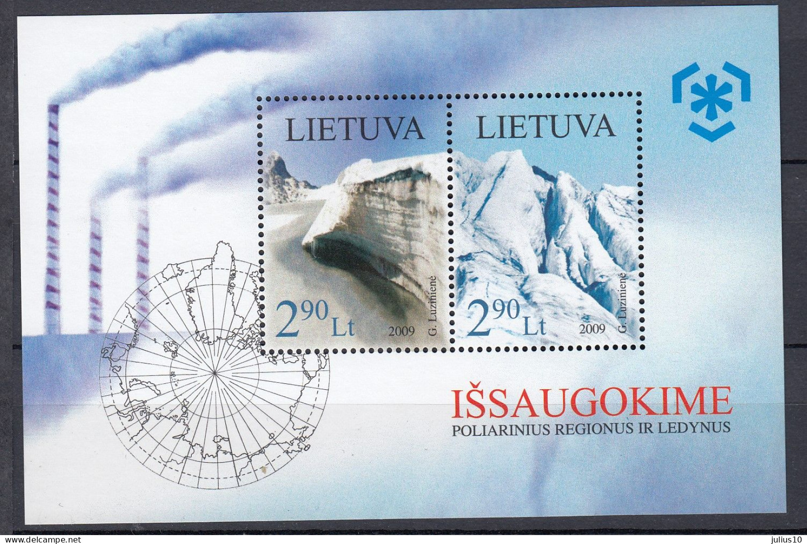 LITHUANIA 2009 Preserve Polar Regions MNH(**) Mi Bl 38 #Lt921 - Lituania