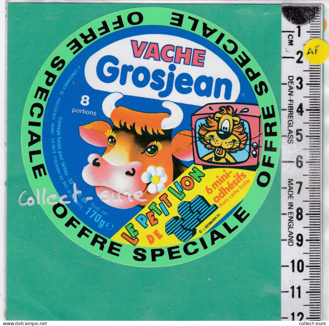 C1297 FROMAGE FONDU VACHE GROJEAN 8 PORTIONS  LE PETIT LION 170 Gr TF1 - Kaas