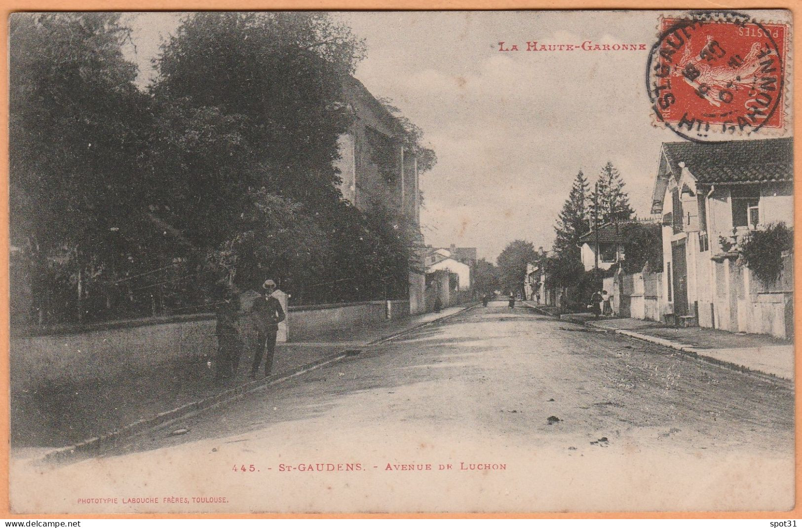 CPA 31 St Gaudens 31800 Avenue De Luchon Haute Garonne Occitanie Saint Gaudens Carte 445 Labouche Frères Toulouse - Saint Gaudens