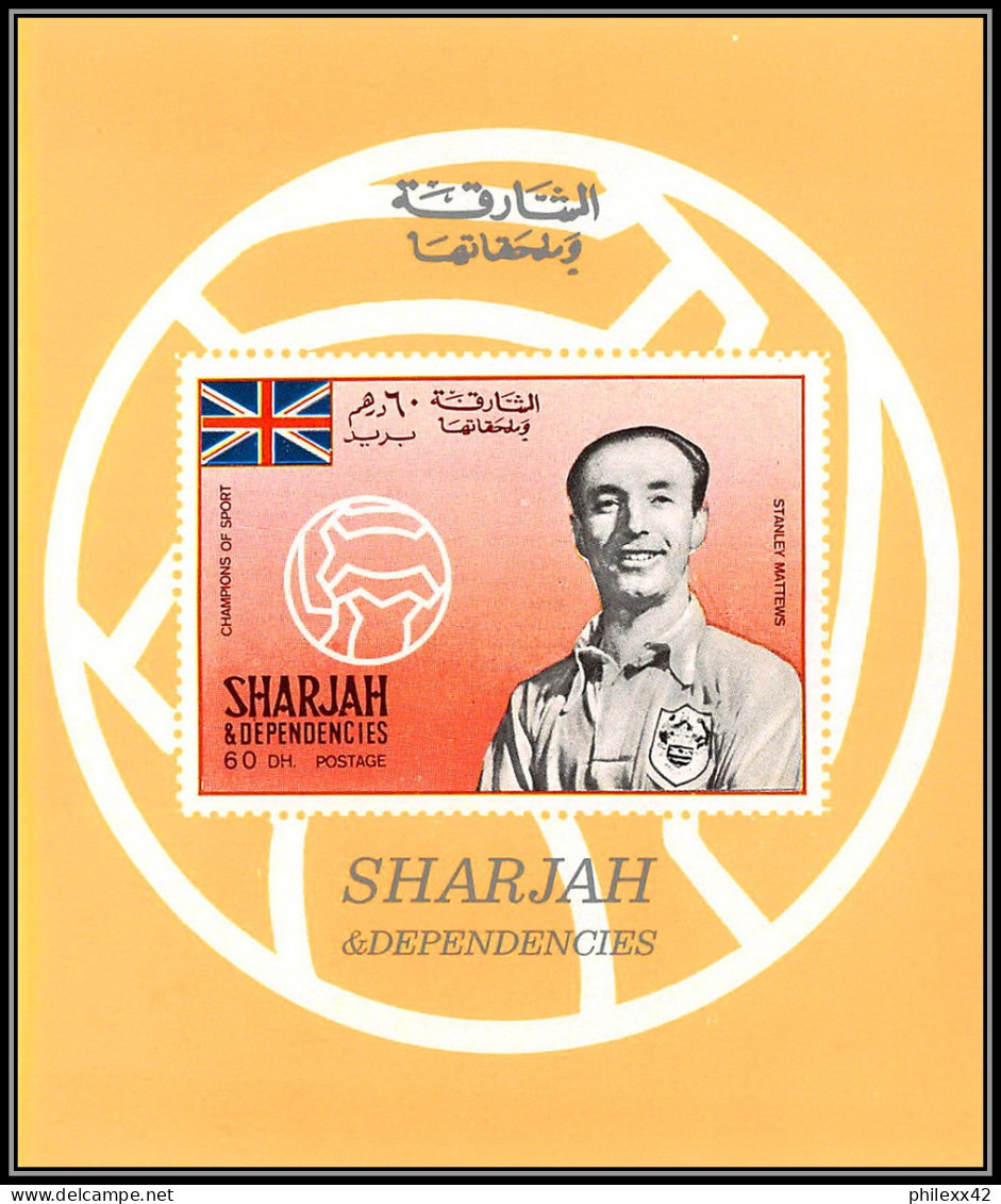 Sharjah - 2253 N°503/508 B Di Stefano Puskas Football Players Soccer ** MNH Deluxe Miniature Sheet Non Dentelé Imperf - Schardscha