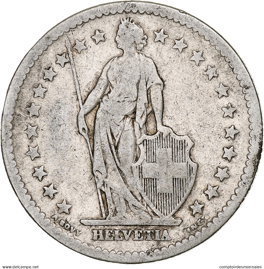 Suisse, 2 Francs, Helvetia, 1874, Bern, Argent, TB+, KM:21 - Andere & Zonder Classificatie