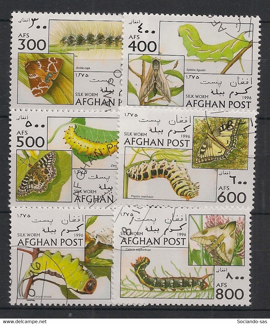 AFGHANISTAN - 1996 - N°YT. 1494 à 1499 - Papillons / Butterflies - Oblitéré / Used - Farfalle