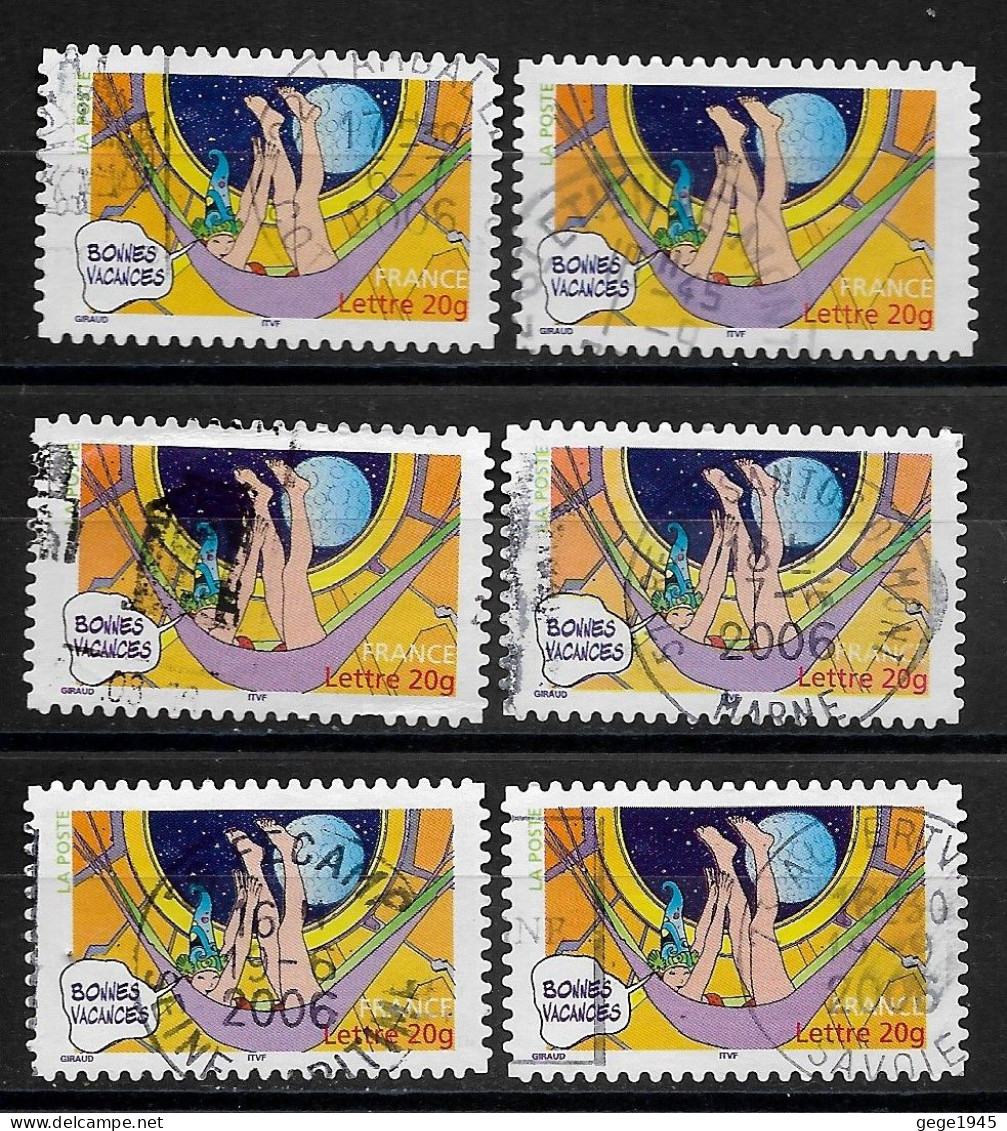 France 2006 Oblitéré  Autoadhésif  N°  84  Ou  N° 3904  Bonnes Vacances  ( 6  Exemplaires ) - Used Stamps