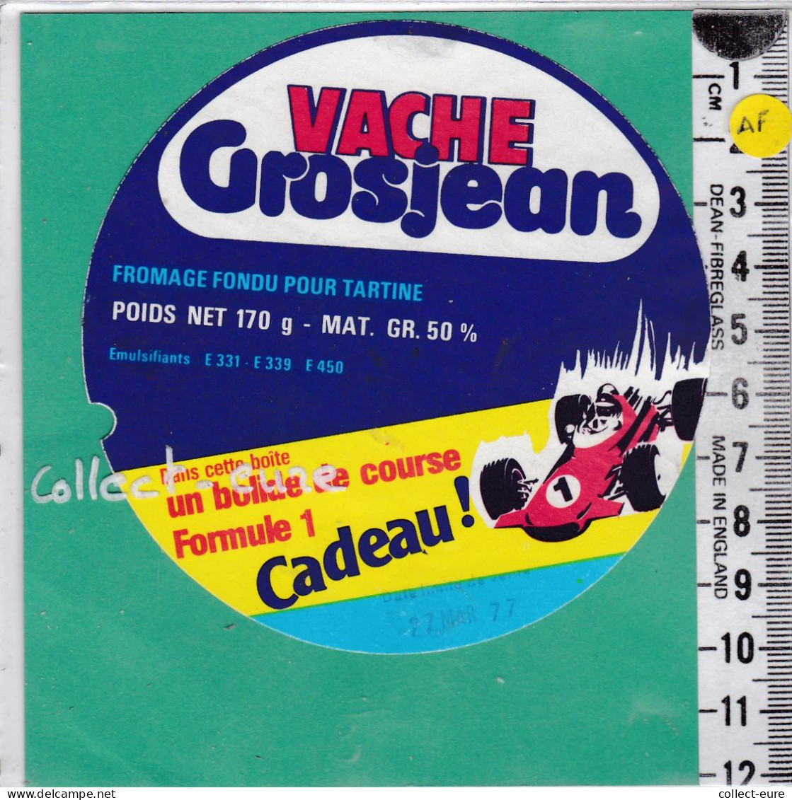 C1299 FROMAGE FONDU VACHE GROJEAN VOITURE DE COURSE CADEAU 170 Gr - Käse