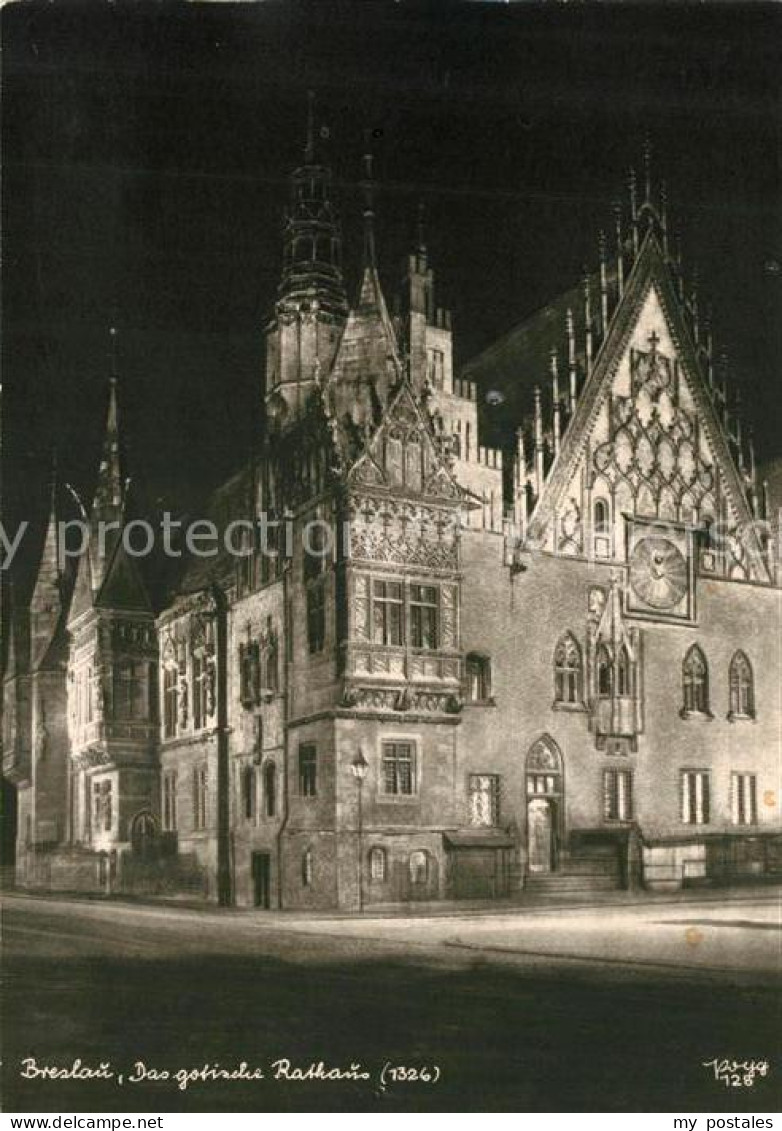 73097143 Breslau Niederschlesien Gotisches Rathaus Breslau Niederschlesien - Pologne