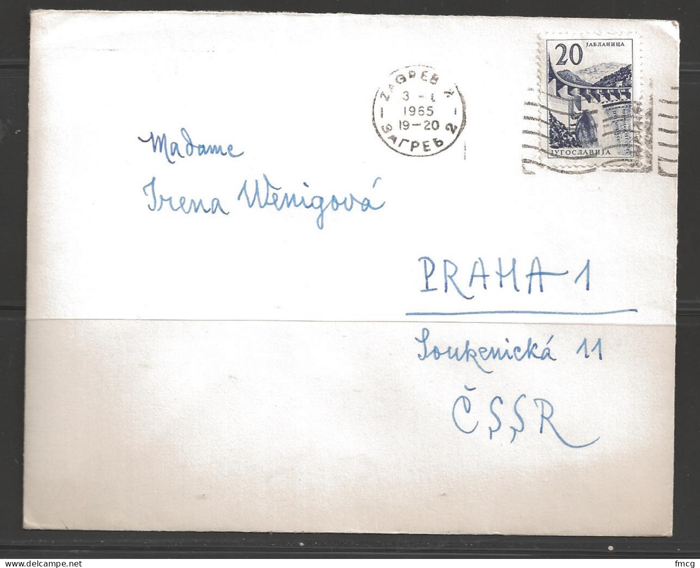 1955 Zagrab To Praha Czechoslovakia - Cartas & Documentos
