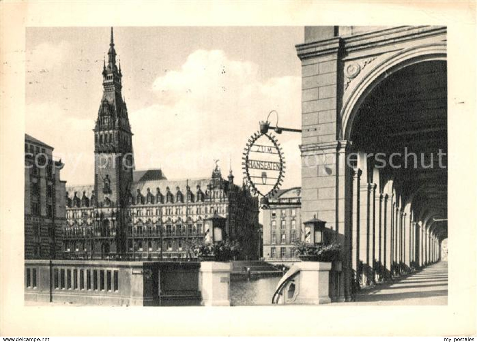 73096747 Hamburg Rathaus Mit Hanseatenschild Hamburg - Sonstige & Ohne Zuordnung