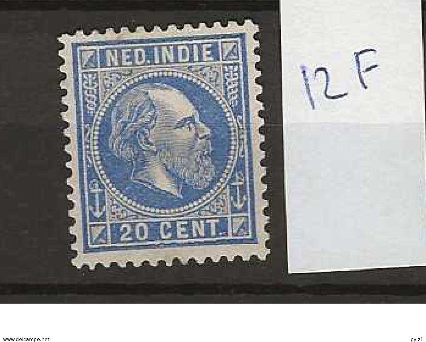 1870 MH Nederlands Indië NVPH 12F Perf  12 1/2 : 12 - Netherlands Indies