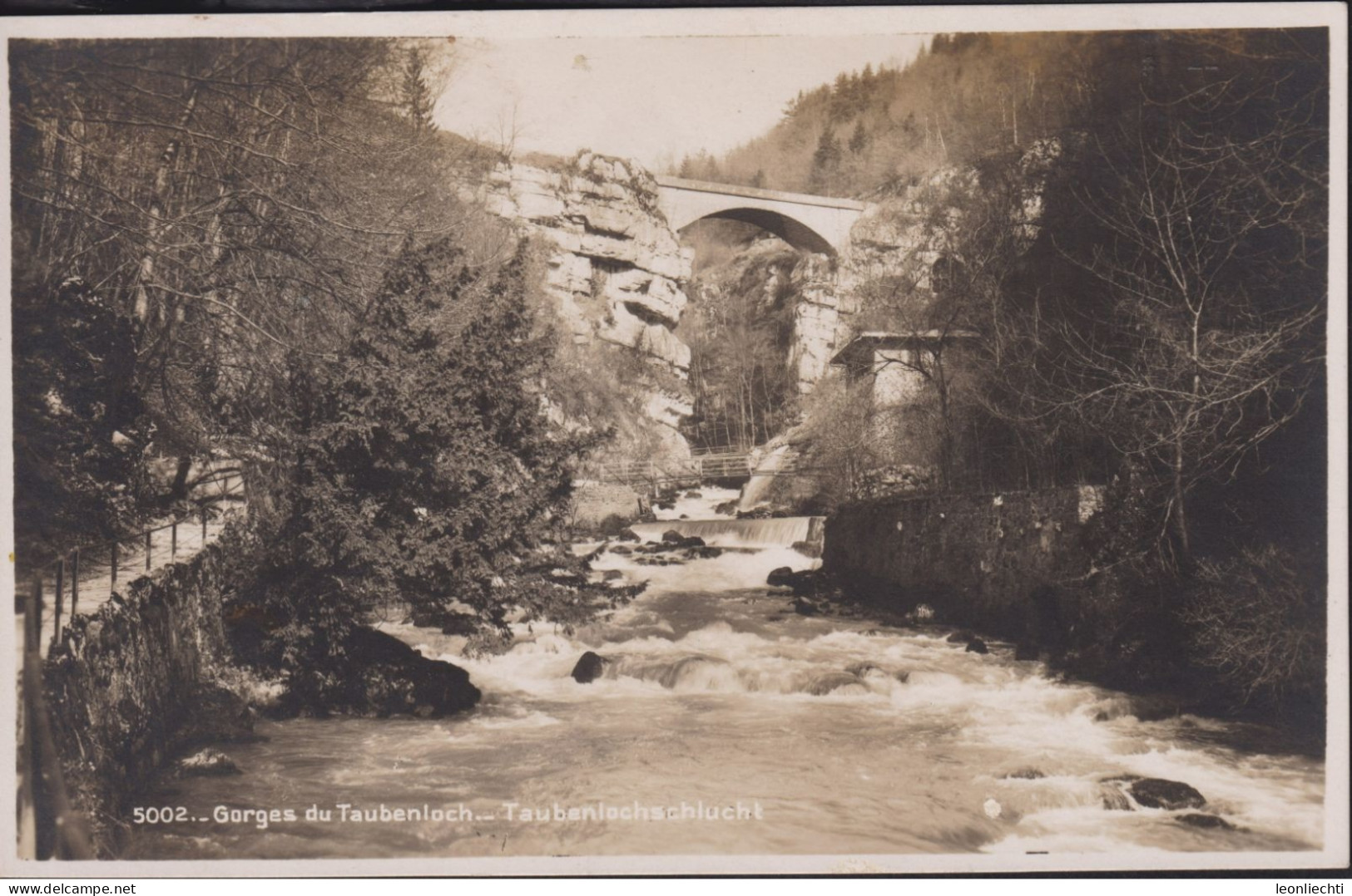 Gorges Du Taubenloch - Taubenlochschlucht, ⵙ FRINVULLIE 22.Vlll.42 - Autres & Non Classés