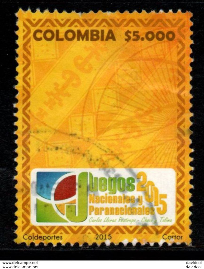 0004F - KOLUMBIEN - 2015 - USED - XX NATIONAL GAMES IV NATIONAL PARALIMPIC GAMES- USED POSTAL - Colombia