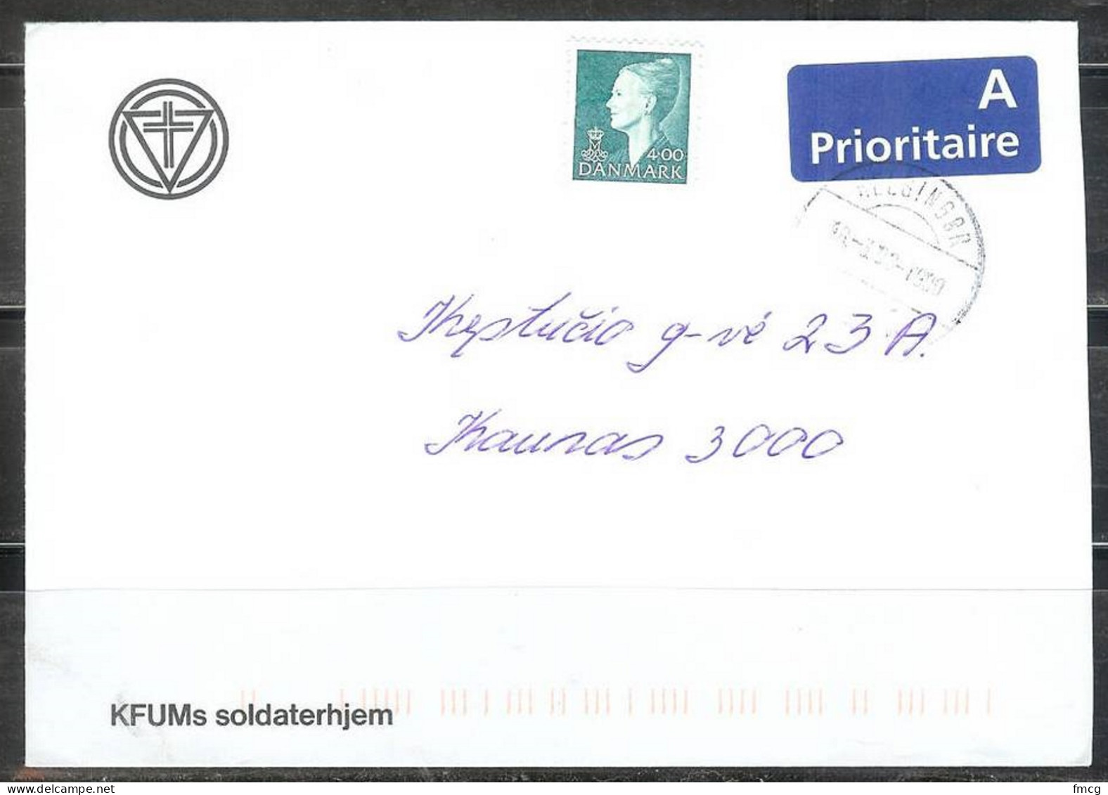 1998 4.00K Queen Margrethe II On Cover To Lithuania - Lettres & Documents