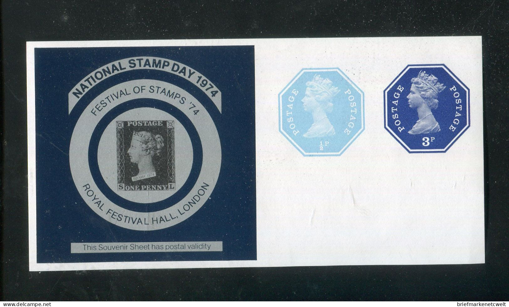 "GROSSBRITANIEN" 1974, Ganzsachenaufkleber "Stamp Day" ** (B1191) - Covers & Documents