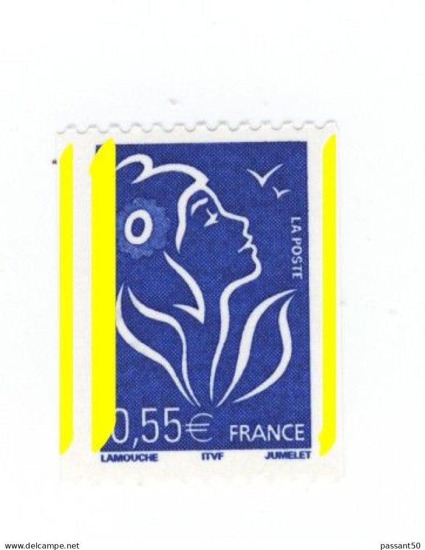 Lamouche 0.55 € Bleu De Roulette YT 3807a Avec 3 Bandes Phospho. Superbe, Voir Scan. Cote YT : 8 €, Maury 3746c : 18 €. - Unused Stamps