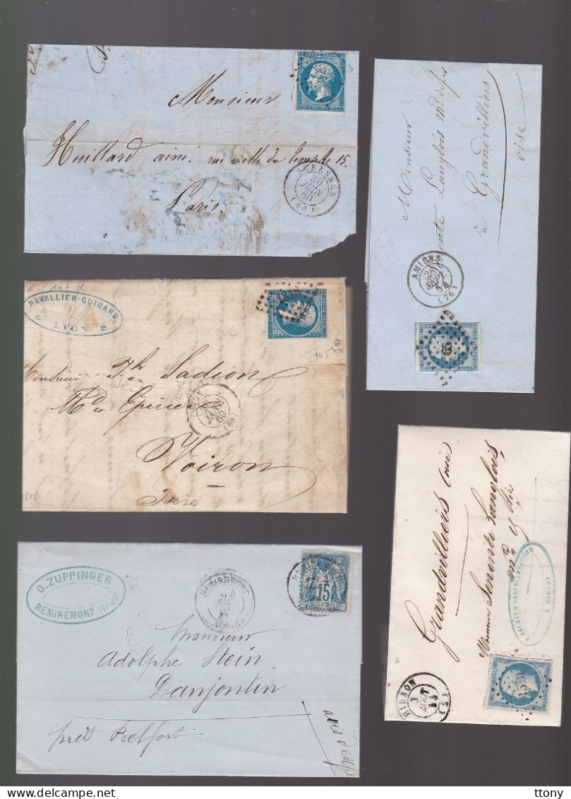Un Lot De 16 Lettres Ou Enveloppe  Type : Sage &   Napoléon III  &  Précurseurs  Marques Postales - 1849-1876: Classic Period