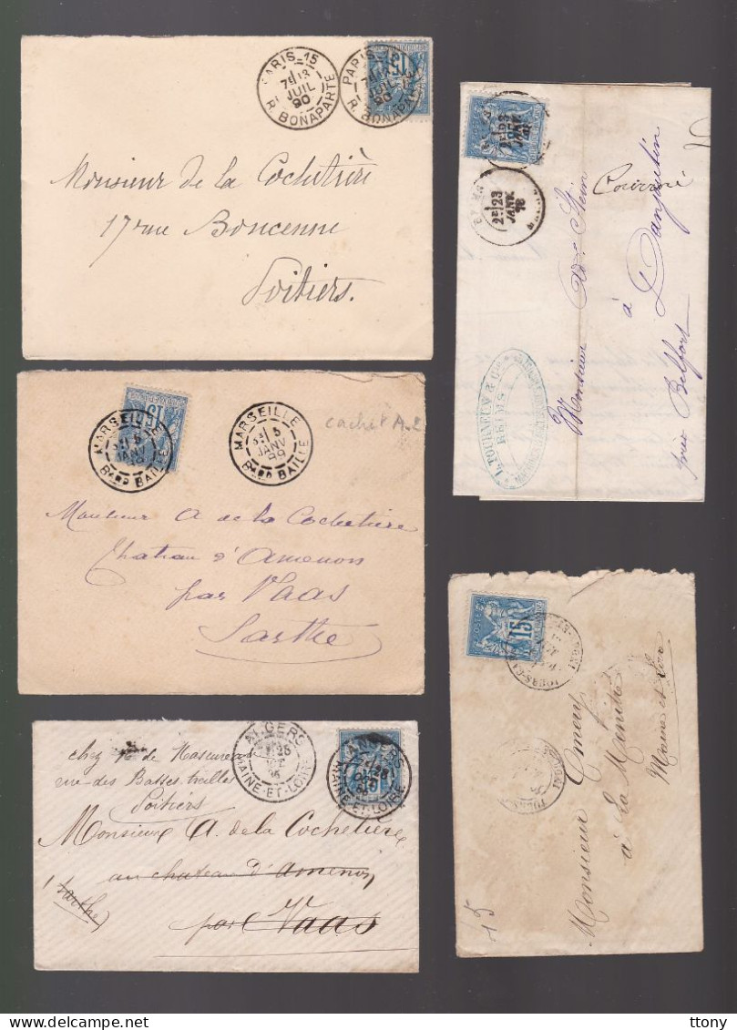 Un Lot De 16 Lettres Ou Enveloppe  Type : Sage &   Napoléon III  &  Précurseurs  Marques Postales - 1849-1876: Klassik