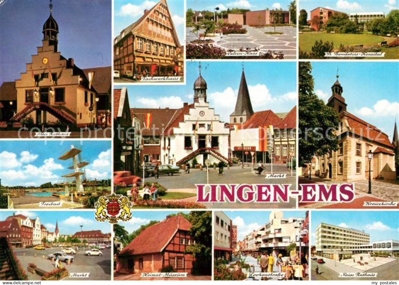 73095829 Lingen Ems Altes Rathaus Markt Fachwerkhaus St. Bonifatius-Spital Linge - Lingen