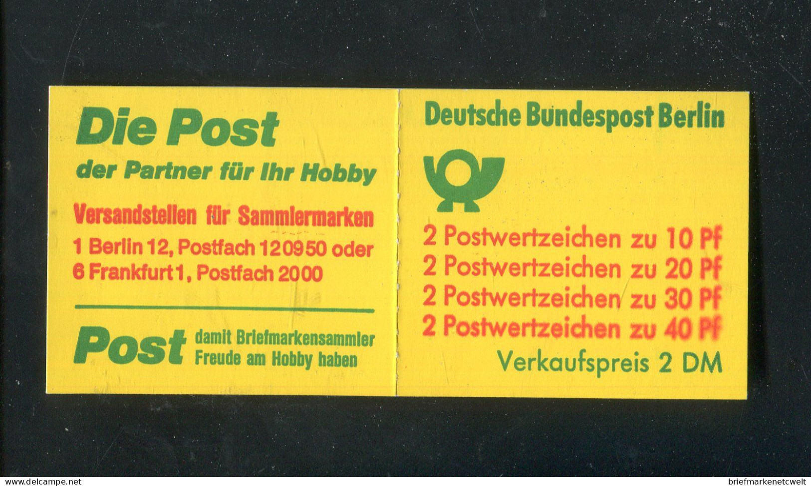 "BERLIN" 1974, Markenheftchen Mi. 9c II OZ ** (B1195) - Booklets