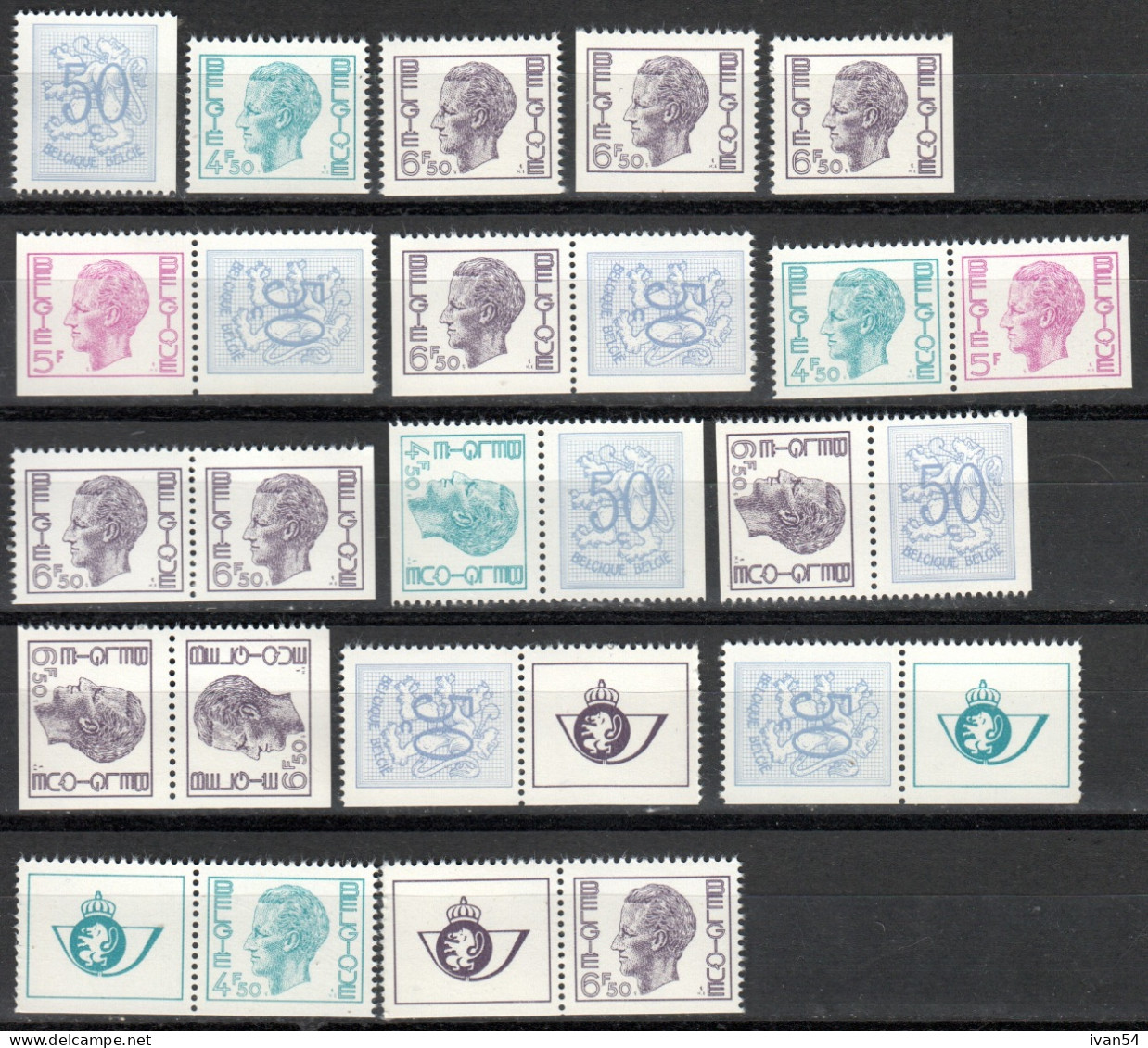 BELGIE : 1762-1764e ** MNH – Zegels Uit Boekjes B12/13 - Timbres Des Carnets B12-13 (1973) - Unused Stamps
