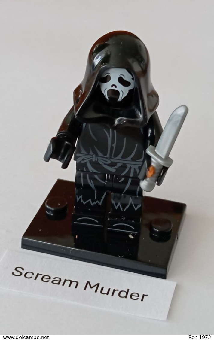 Horror Figur Scream Murder, Mini-Steckfigur, Lego-Komp. - Sonstige & Ohne Zuordnung