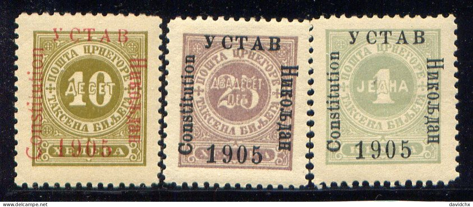 MONTENEGRO, NO.'S J15d, J16 AND J18, MLH / SEE NOTE - Montenegro