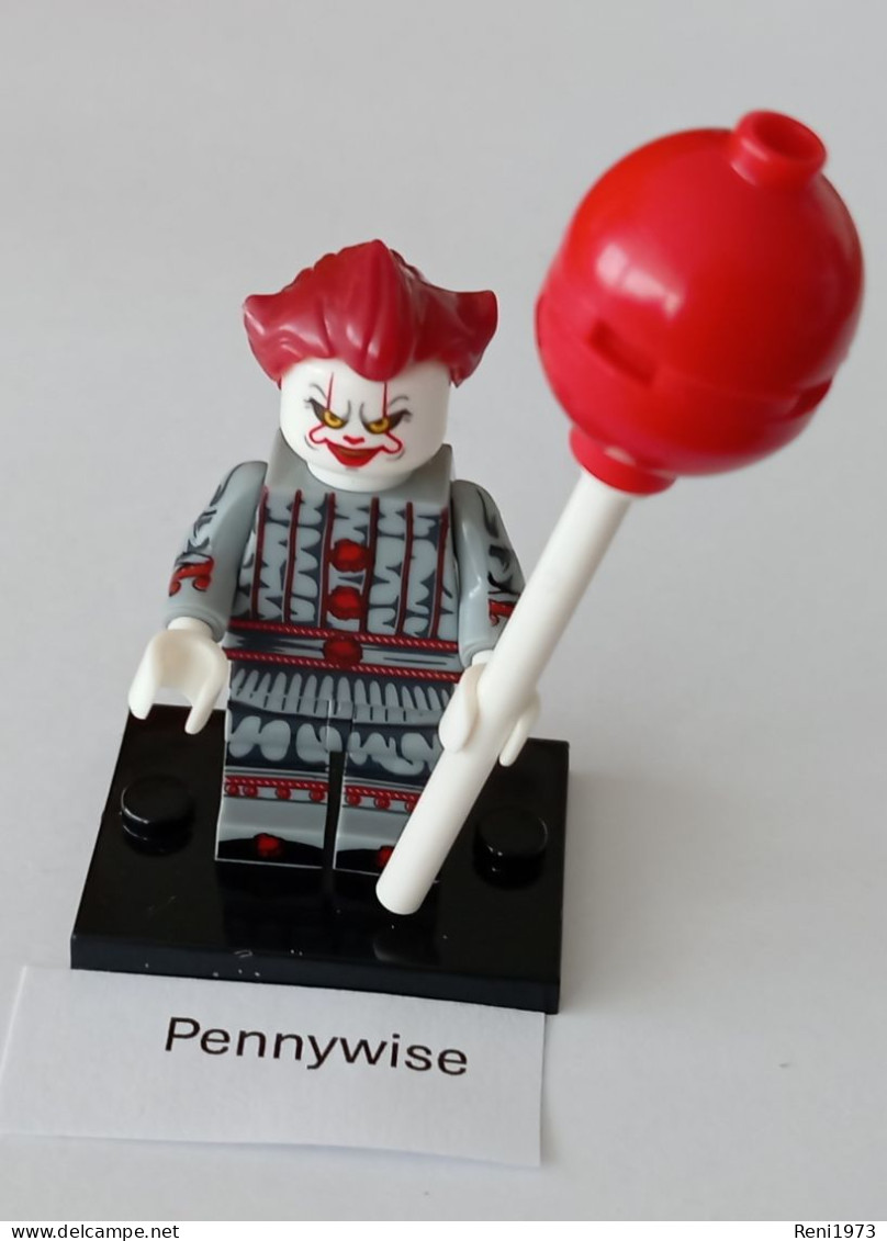 Horror Figur Pennywise, Mini-Steckfigur, Lego-Komp. - Other & Unclassified